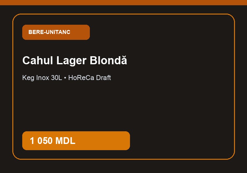 [BERE-KEG-30L] Bere Blondă Artizanală Cahul (Keg Inox 30L)